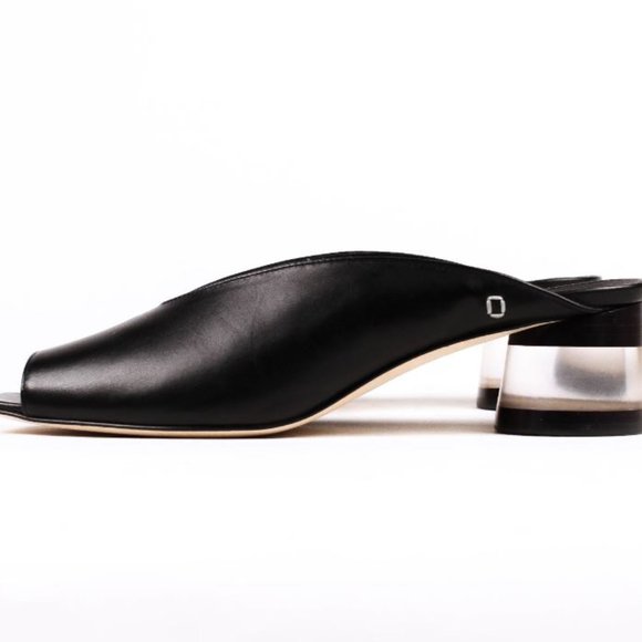 Collection PRIVEE?- black leather, kitten heel, 39 - Picture 2 of 8